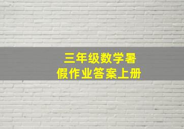 三年级数学暑假作业答案上册