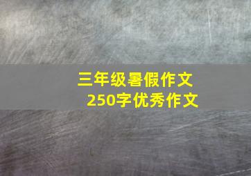 三年级暑假作文250字优秀作文