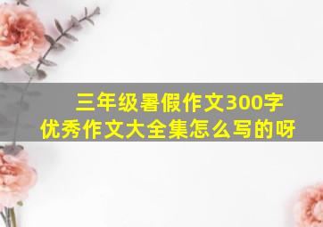 三年级暑假作文300字优秀作文大全集怎么写的呀