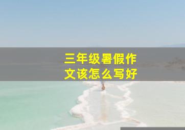 三年级暑假作文该怎么写好