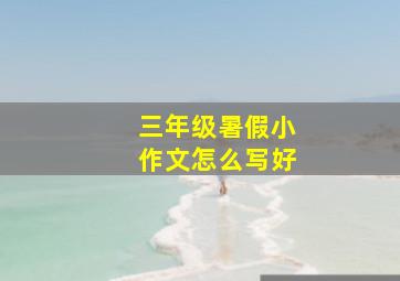 三年级暑假小作文怎么写好