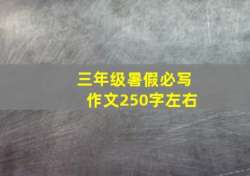 三年级暑假必写作文250字左右