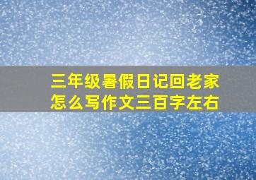 三年级暑假日记回老家怎么写作文三百字左右