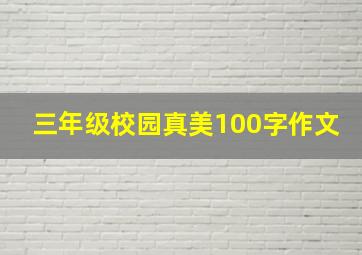 三年级校园真美100字作文