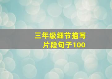 三年级细节描写片段句子100