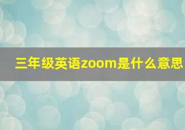 三年级英语zoom是什么意思