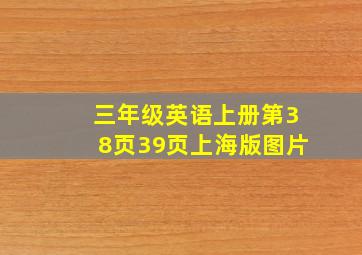 三年级英语上册第38页39页上海版图片