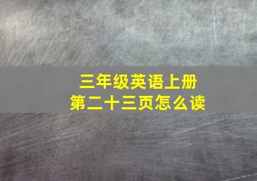 三年级英语上册第二十三页怎么读