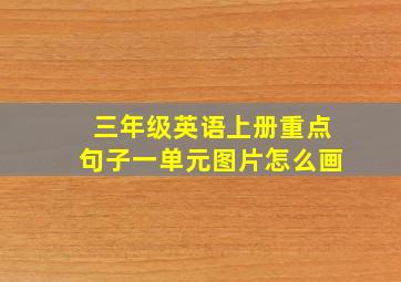 三年级英语上册重点句子一单元图片怎么画