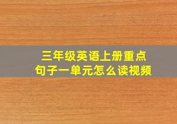 三年级英语上册重点句子一单元怎么读视频