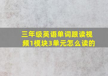 三年级英语单词跟读视频1模块3单元怎么读的