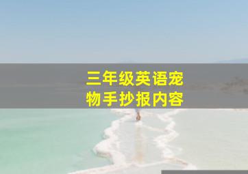 三年级英语宠物手抄报内容