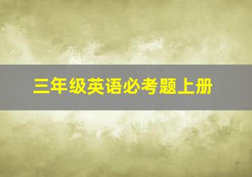 三年级英语必考题上册