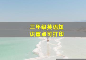 三年级英语知识重点可打印