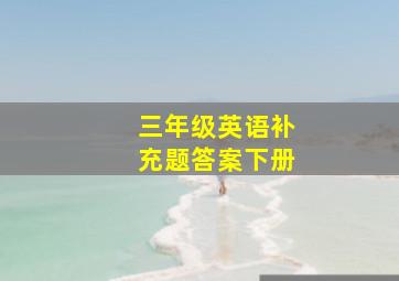 三年级英语补充题答案下册