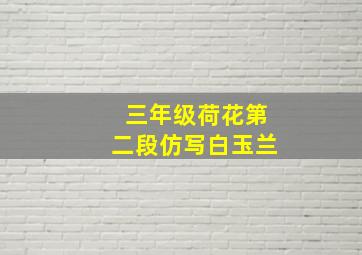 三年级荷花第二段仿写白玉兰