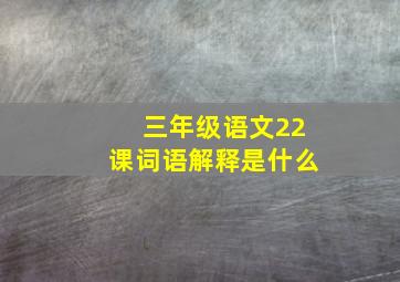 三年级语文22课词语解释是什么