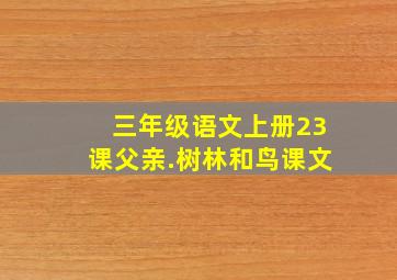 三年级语文上册23课父亲.树林和鸟课文