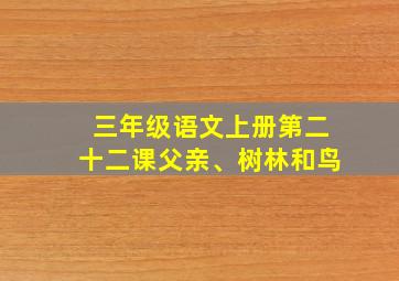 三年级语文上册第二十二课父亲、树林和鸟