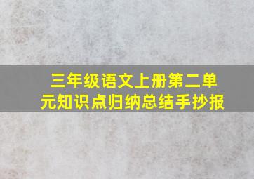 三年级语文上册第二单元知识点归纳总结手抄报