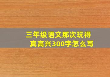 三年级语文那次玩得真高兴300字怎么写