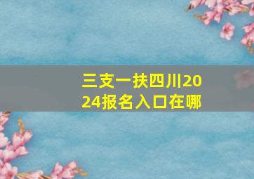 三支一扶四川2024报名入口在哪