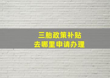 三胎政策补贴去哪里申请办理