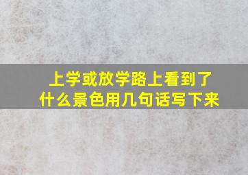 上学或放学路上看到了什么景色用几句话写下来