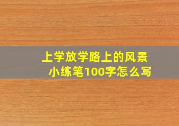 上学放学路上的风景小练笔100字怎么写