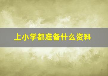 上小学都准备什么资料