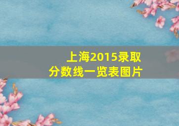 上海2015录取分数线一览表图片