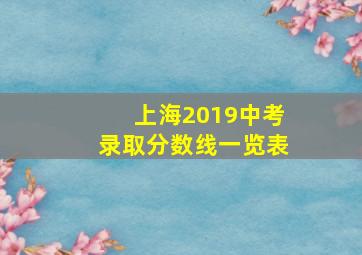 上海2019中考录取分数线一览表