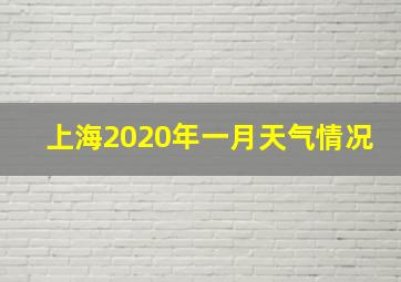 上海2020年一月天气情况