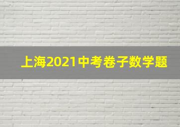 上海2021中考卷子数学题