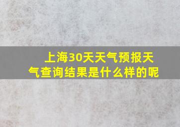 上海30天天气预报天气查询结果是什么样的呢