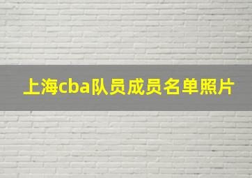 上海cba队员成员名单照片