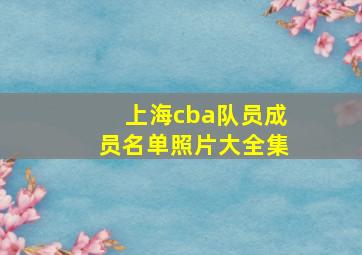 上海cba队员成员名单照片大全集