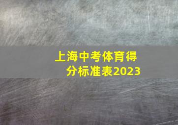 上海中考体育得分标准表2023