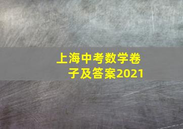 上海中考数学卷子及答案2021