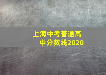 上海中考普通高中分数线2020