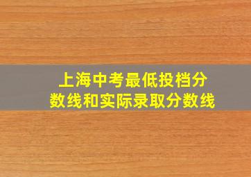 上海中考最低投档分数线和实际录取分数线