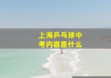 上海乒乓球中考内容是什么