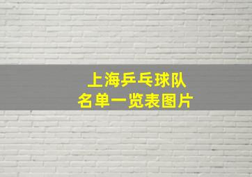 上海乒乓球队名单一览表图片