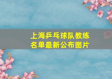 上海乒乓球队教练名单最新公布图片