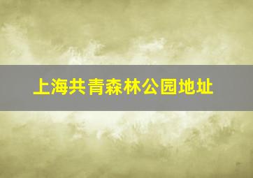 上海共青森林公园地址