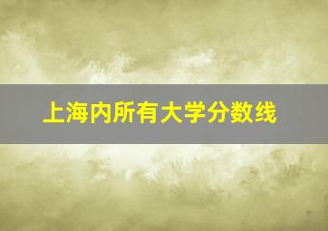 上海内所有大学分数线