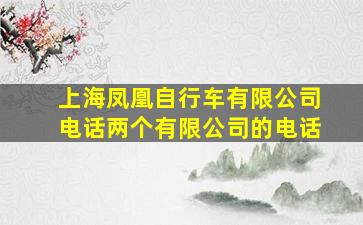 上海凤凰自行车有限公司电话两个有限公司的电话