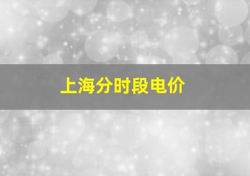 上海分时段电价