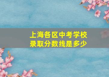 上海各区中考学校录取分数线是多少