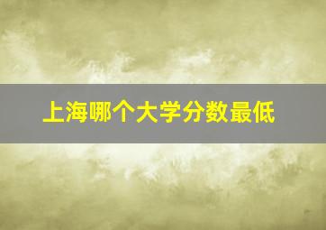 上海哪个大学分数最低